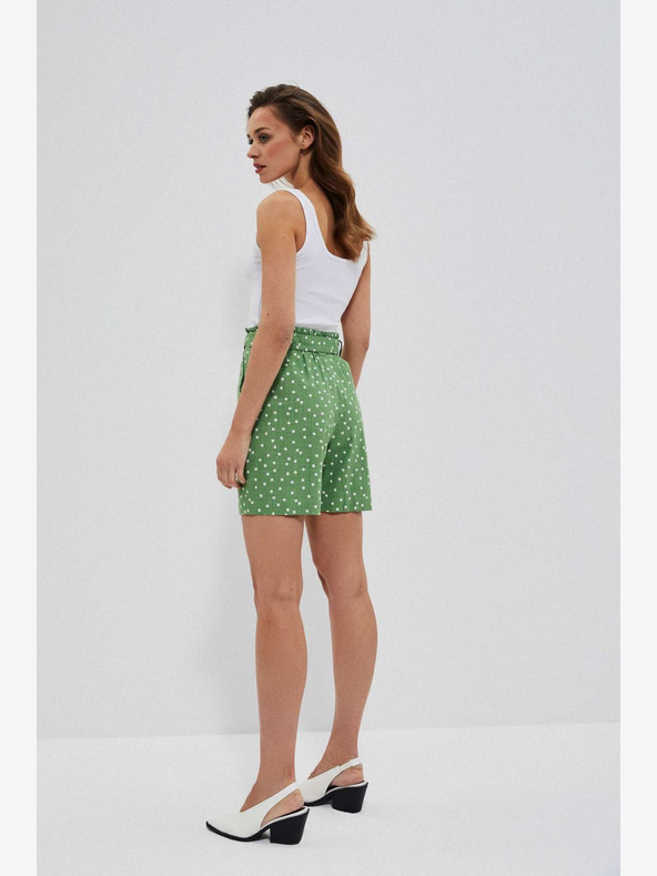 Moodo Grüne Damen Tupfen-Shorts Moodo