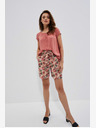 Moodo Beige geblümte Damen Shorts Moodo