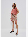 Moodo Beige geblümte Damen Shorts Moodo