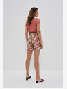 Moodo Beige geblümte Damen Shorts Moodo