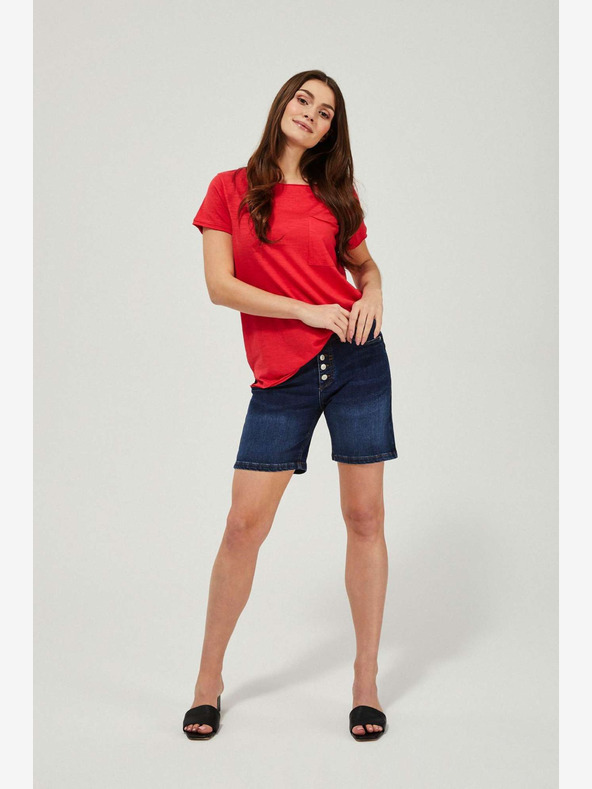 Moodo Dunkelblaue Damen Denim Shorts Moodo