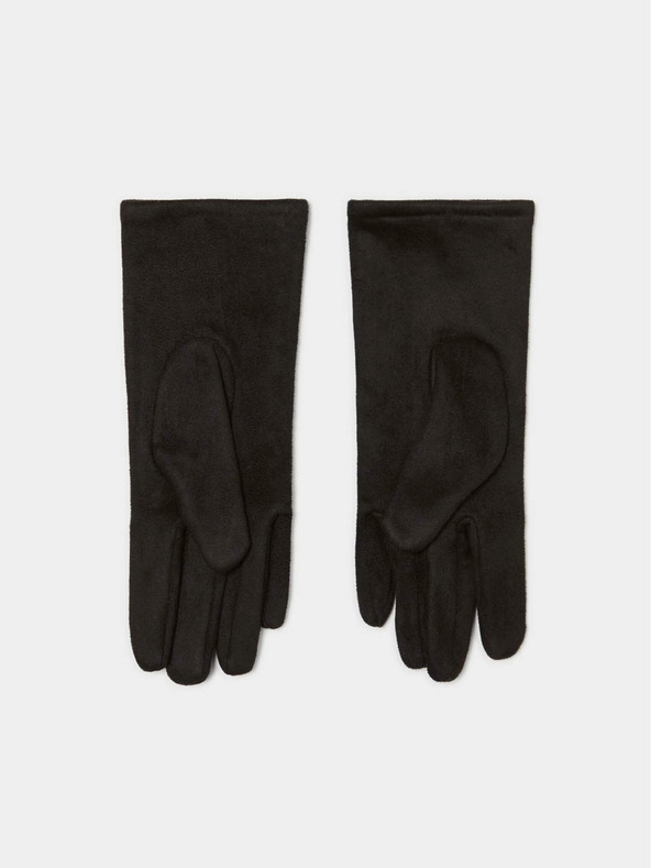 Moodo Schwarze Damenhandschuhe mit Strasssteinen Moodo