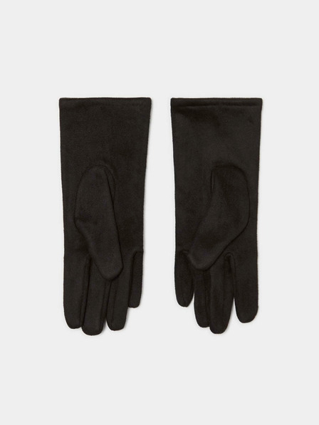 Moodo Schwarze Damenhandschuhe mit Strasssteinen Moodo