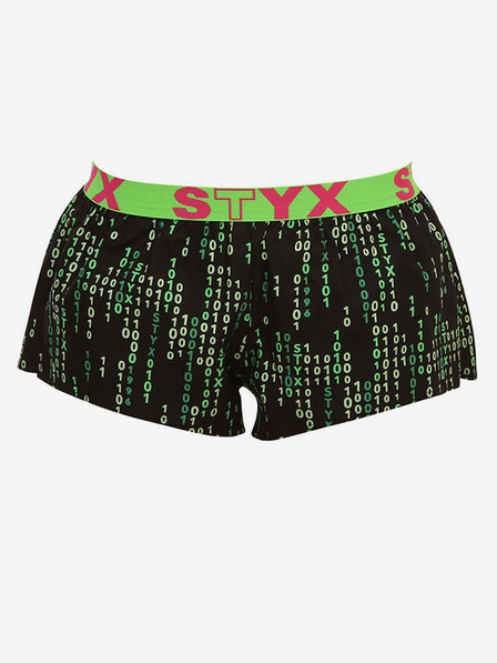 Styx Grün und schwarz gemusterte Shorts für Damen von Styx