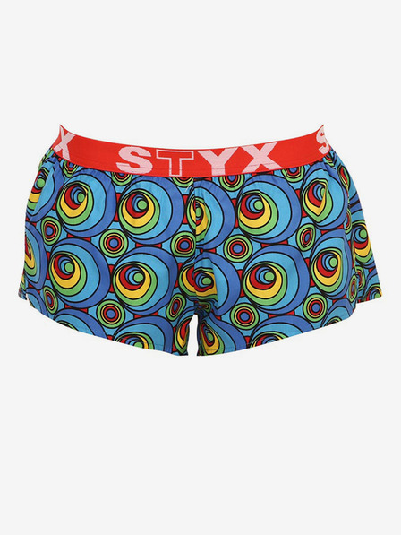 Styx Gelbe und blaue gemusterte Damen-Shorts Styx