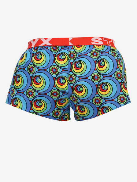 Styx Gelbe und blaue gemusterte Damen-Shorts Styx