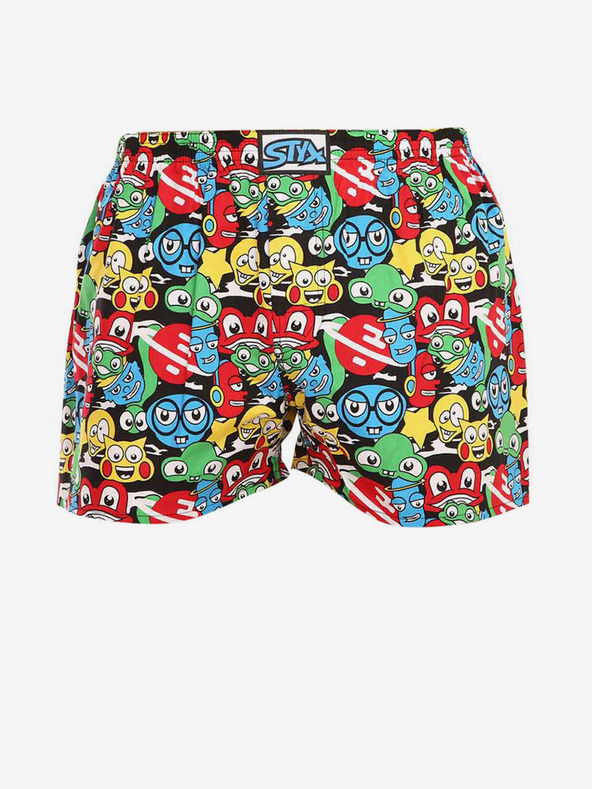 Styx Gelb und schwarz gemusterte Herrenshorts Styx