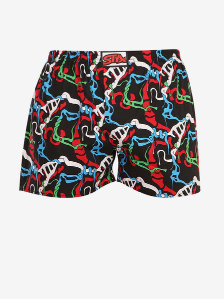 Styx Rot und schwarz gemusterte Styx-Shorts für Herren