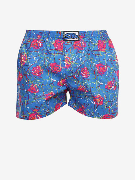 Styx Rosa und blau gemusterte Styx Shorts für Herren