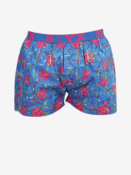 Styx Rosa und blau gemusterte Styx Shorts für Herren