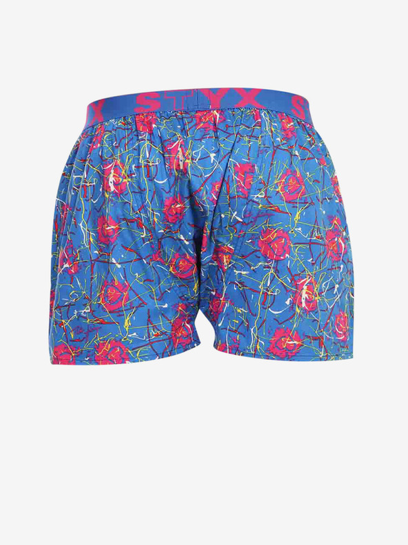 Styx Rosa und blau gemusterte Styx Shorts für Herren