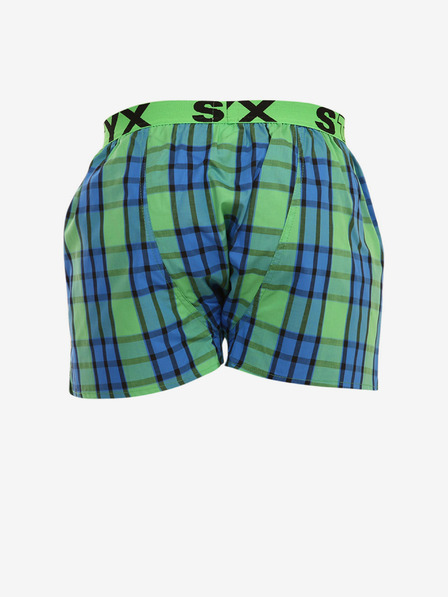 Styx Blau und grün karierte Shorts für Männer von Styx