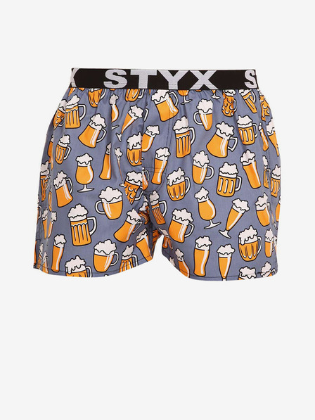 Styx Graue und gelbe Shorts mit sportlichem Gummizug Styx art Beer
