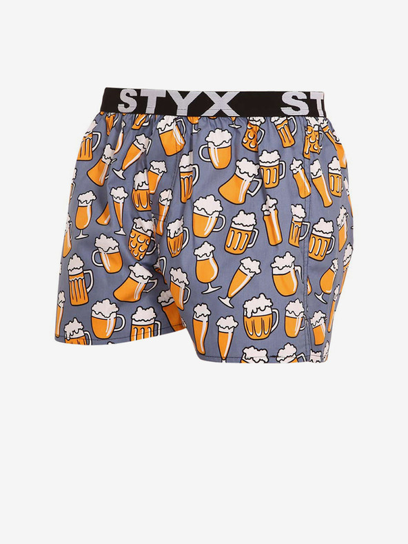 Styx Graue und gelbe Shorts mit sportlichem Gummizug Styx art Beer