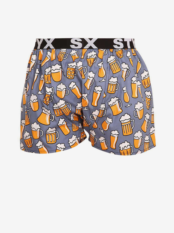 Styx Graue und gelbe Shorts mit sportlichem Gummizug Styx art Beer