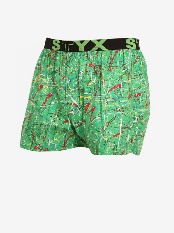 Styx Grüne Herren-Shorts mit sportlichem Gummizug Styx art Jáchym