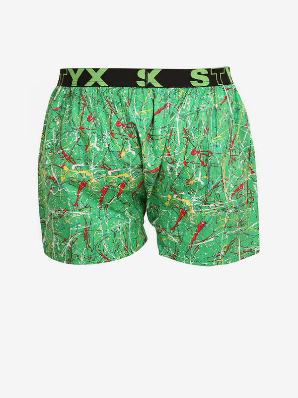 Styx Grüne Herren-Shorts mit sportlichem Gummizug Styx art Jáchym