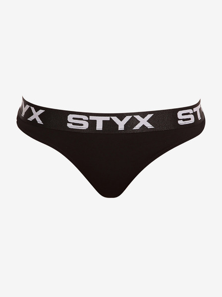 Styx Schwarzer Damen-Tanga mit Sport-Gummizug Styx