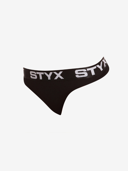 Styx Schwarzer Damen-Tanga mit Sport-Gummizug Styx
