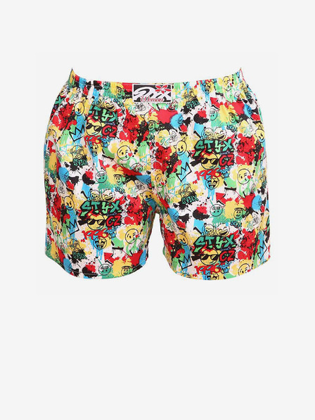 Styx Gelb und rot gemusterte Styx Emoji-Schlafshorts für Damen