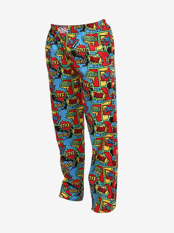 Styx Blau und rot gemusterte Schlafhosen Styx Boom