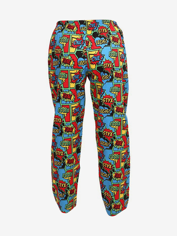 Styx Blau und rot gemusterte Schlafhosen Styx Boom