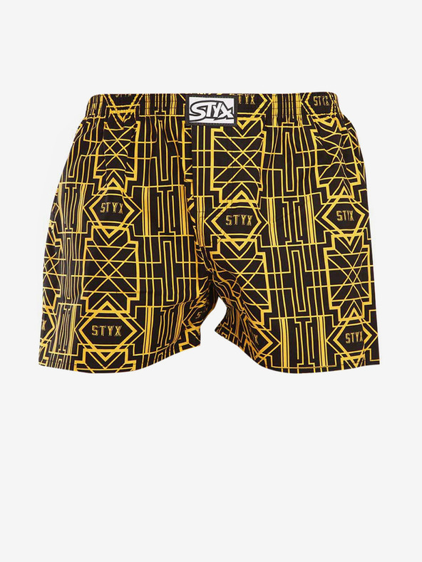 Styx Gelbe und schwarze Styx Gatsby-Schlafshorts für Herren