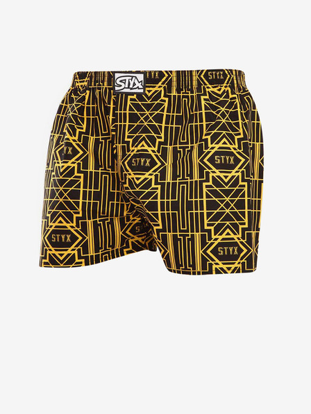Styx Gelbe und schwarze Styx Gatsby-Schlafshorts für Herren