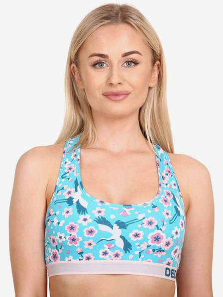 Dedoles Blauer fröhlicher Sport-BH für Frauen Dedoles Sakura und Reiher
