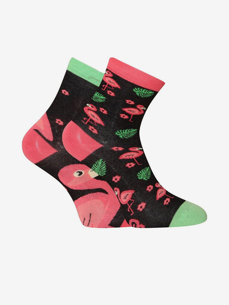 Dedoles Rosa und schwarze Kindersocken Dedoles Flamingos