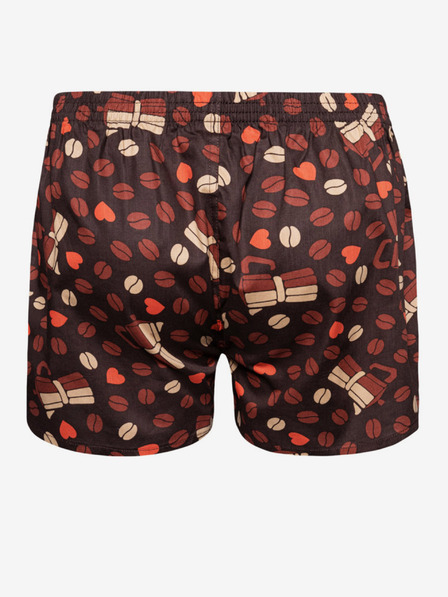 Dedoles Braun gemusterte fröhliche Shorts für Männer Dedoles Coffee love