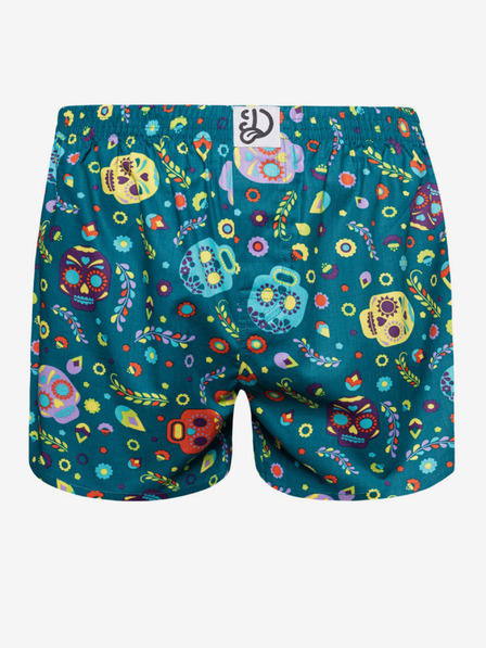 Dedoles Blaue fröhliche Herrenshorts Dedoles Totenköpfe und Blumen