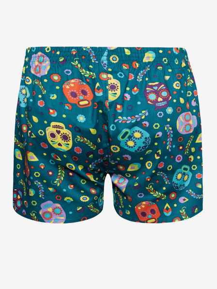 Dedoles Blaue fröhliche Herrenshorts Dedoles Totenköpfe und Blumen