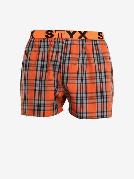 Styx Grau-orange karierte Shorts Styx für Herren