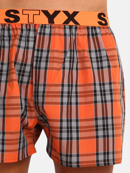 Styx Grau-orange karierte Shorts Styx für Herren