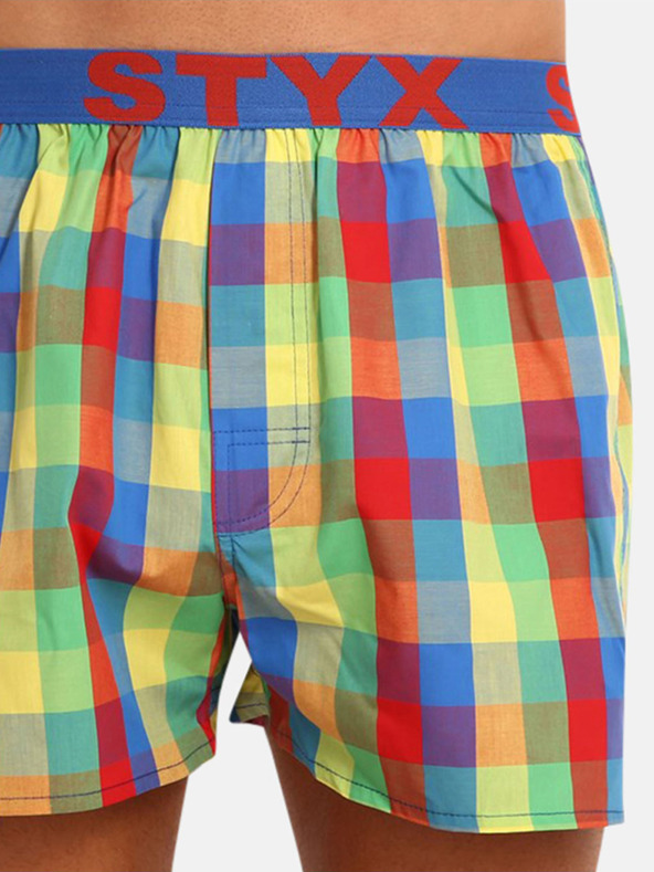 Styx Rot-grün karierte Styx Shorts für Männer