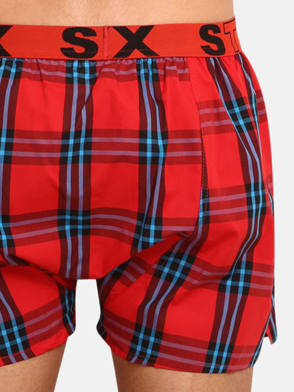 Styx Blau und rot karierte Shorts für Männer von Styx