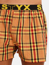 Styx Gelb-orange karierte Herren-Shorts Styx