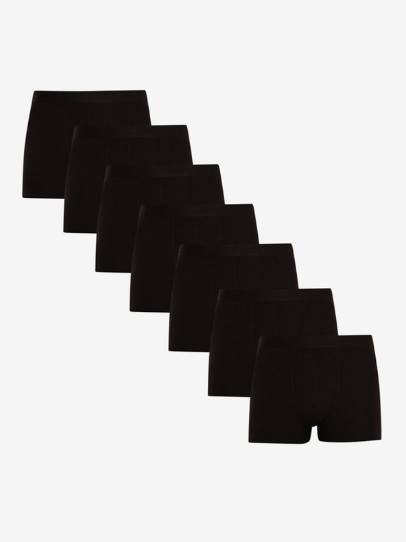 Nedeto Set mit sieben Herren-Boxershorts in schwarz Nedeto