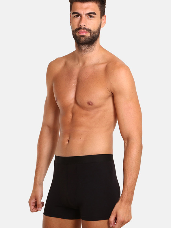 Nedeto Set mit sieben Herren-Boxershorts in schwarz Nedeto