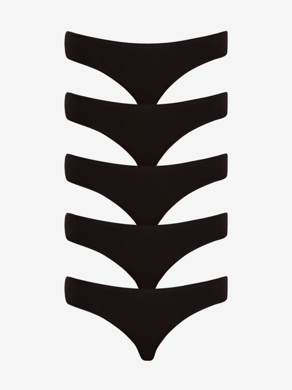 Nedeto Set mit fünf Damen-Boxershorts in schwarz Nedeto