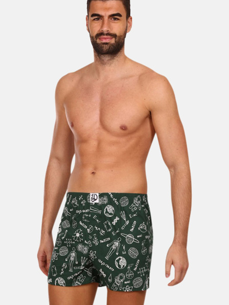 Dedoles Dunkelgrüne gemusterte Herrenshorts Dedoles Physics vs. Chemistry