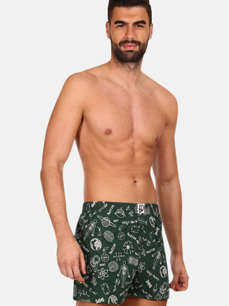 Dedoles Dunkelgrüne gemusterte Herrenshorts Dedoles Physics vs. Chemistry