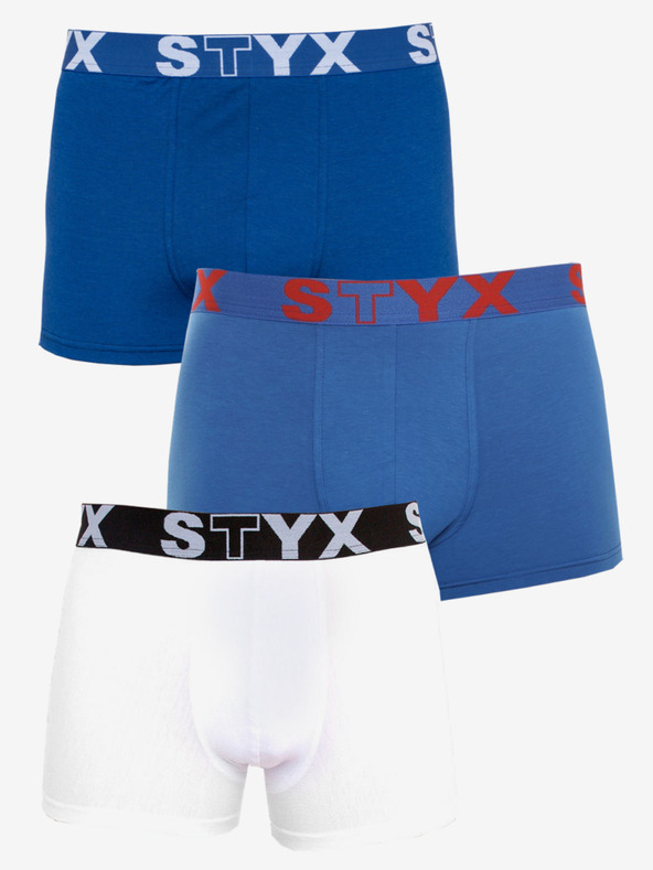 Styx Dreierpack Styx Boxershorts für Männer in Blau und Weiß