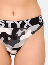 Styx Schwarzer und grauer Damen-Tanga von Styx Art Camouflage