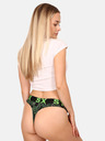 Styx Schwarzer und grüner gemusterter Damen-Tanga Styx art Code