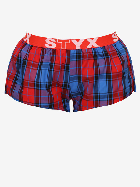 Styx Rot und blau karierte Styx Schlafshorts für Damen