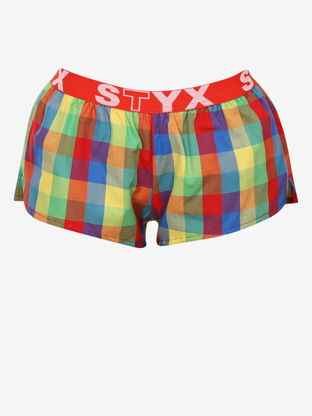 Styx Rot und grün gemusterte Styx Schlafshorts für Frauen