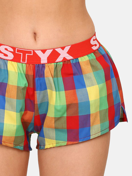 Styx Rot und grün gemusterte Styx Schlafshorts für Frauen