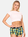 Styx Blau-gelb karierte Damen-Schlafshorts von Styx